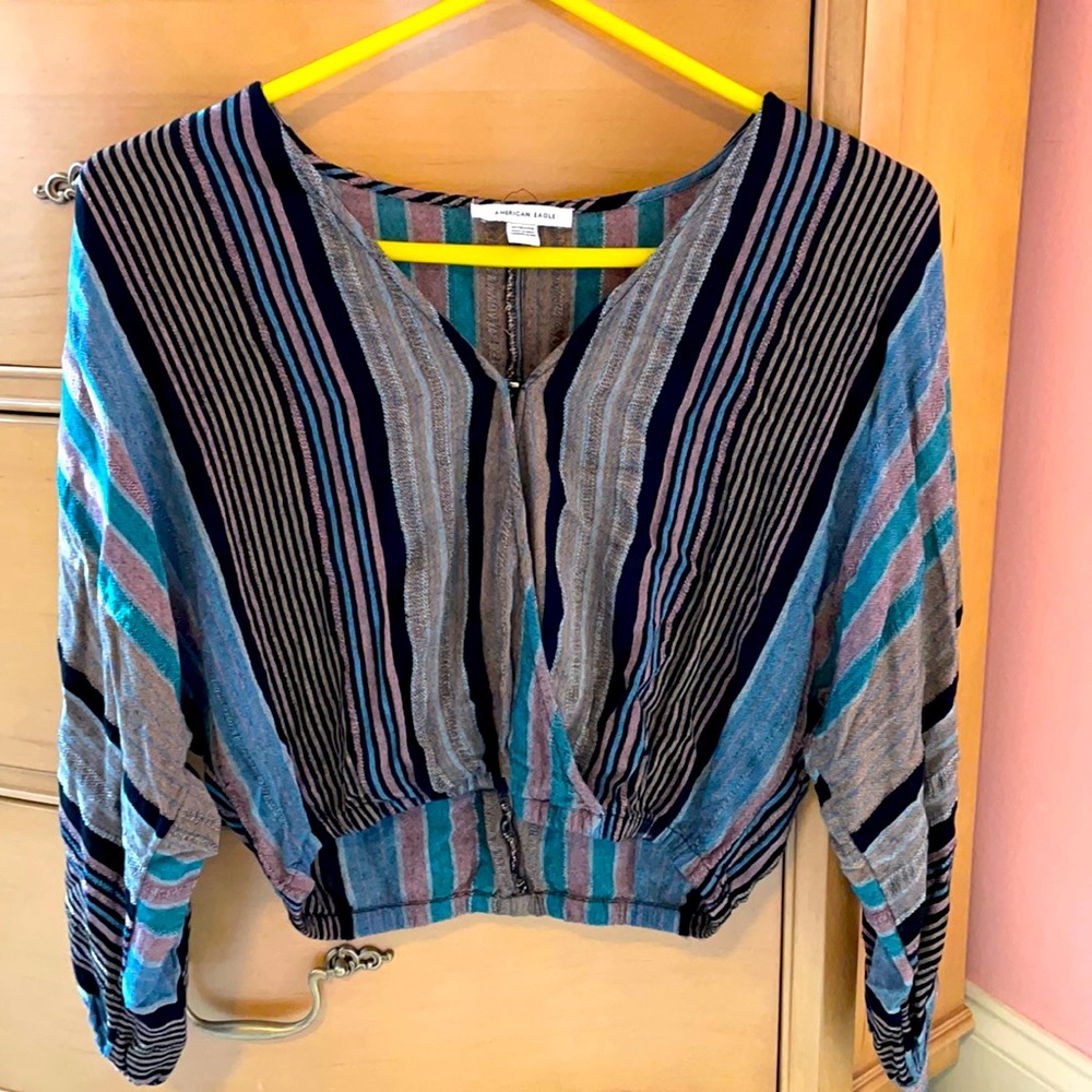 american eagle striped blouse
